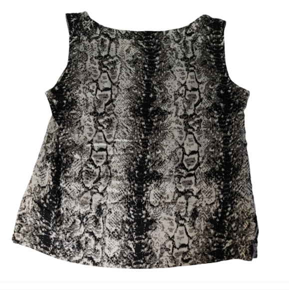 St. John Snake Skin Print Silk Pleated Skirt & Blouse Set - Picture 4 of 15